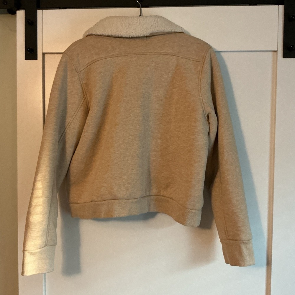 LAUREN RALPH LAUREN‎ Beige Knit Faux Shearling Toggle Jacket XL Gorpcore Minimal - Picture 2 of 6